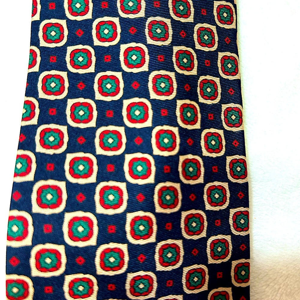 Vintage Burberry 100% Silk Multicolor Print Men’s Tie
